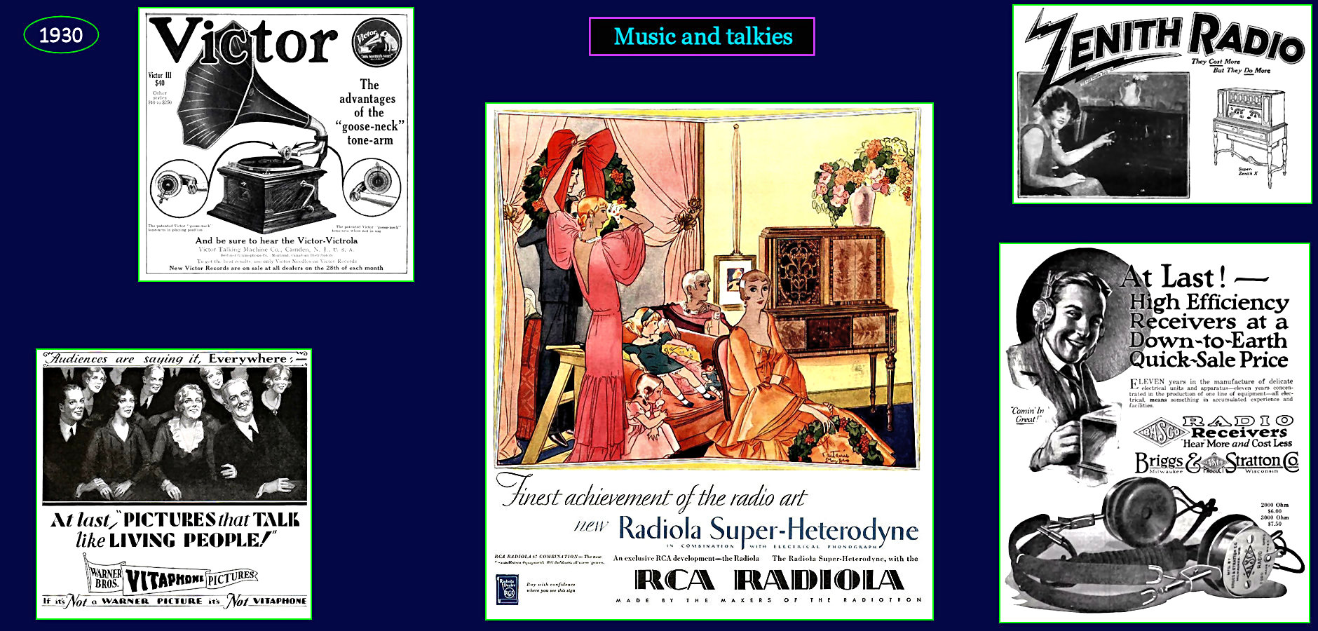Radios and Victrolas, 1930